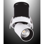 M6403 Garda Retractable Recessed Swivel Spotlight 12W Matt White & Black