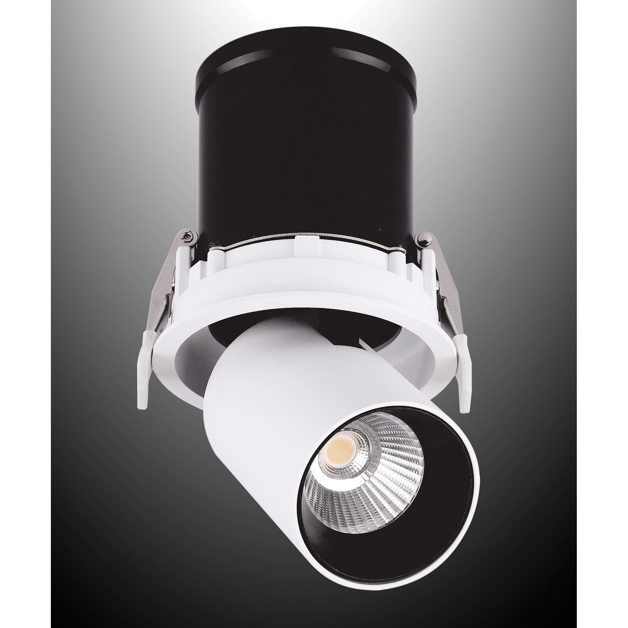 M6403 Garda Retractable Recessed Swivel Spotlight 12W Matt White & Black