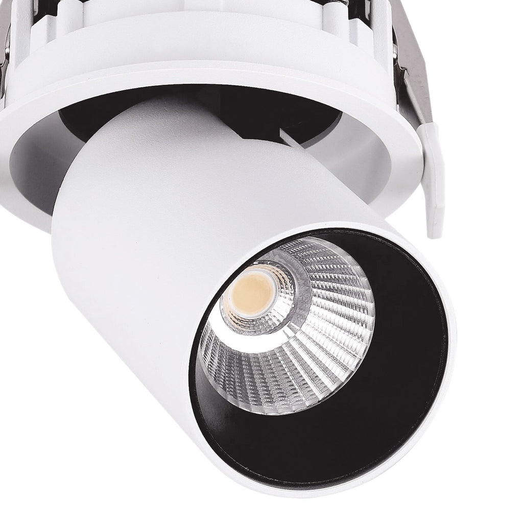 M6402 Garda Retractable Recessed Swivel Spotlight 12W Matt White & Black