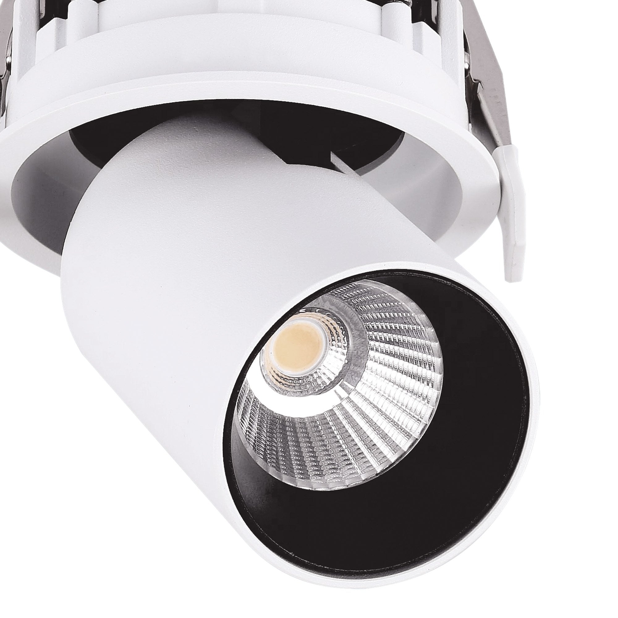 M6402 Garda Retractable Recessed Swivel Spotlight 12W Matt White & Black