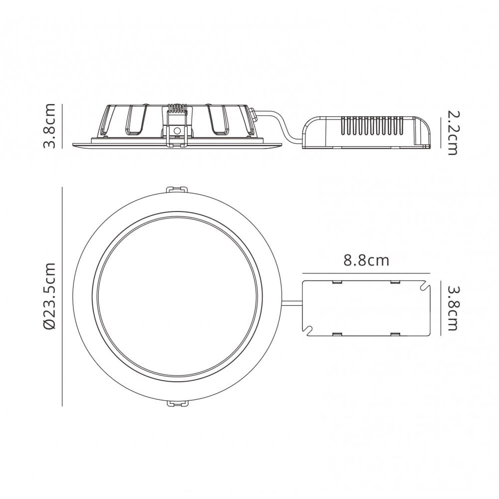 Graciosa Bathroom 23.5cm Round LED Downlight 24.5W White