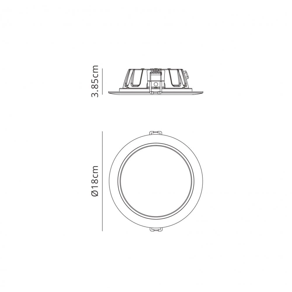 M6392 Graciosa Bathroom 18cm Round LED Downlight 15.3W White