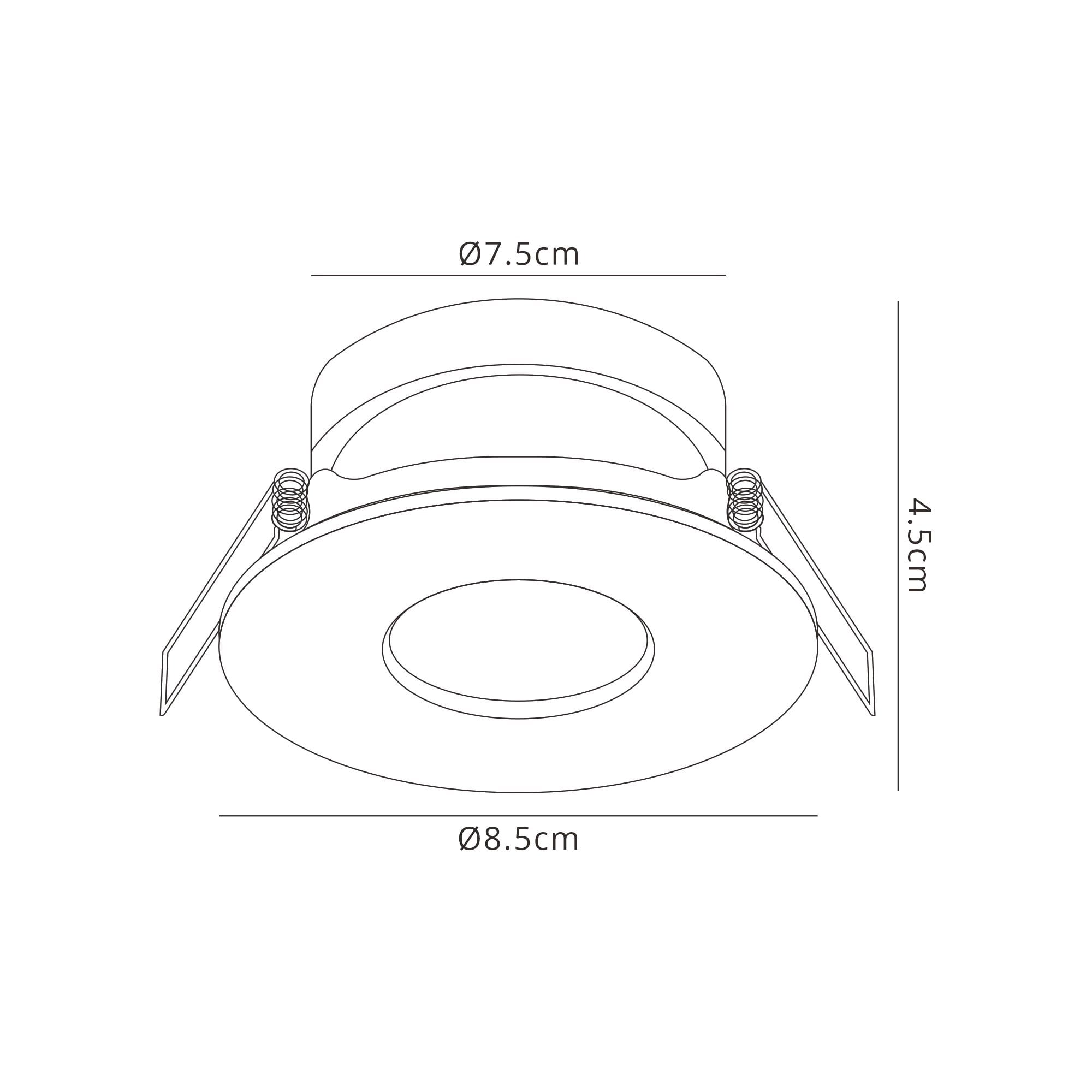 M7536 Guincho 8.5 cm Round Downlight GU10 Sand Black
