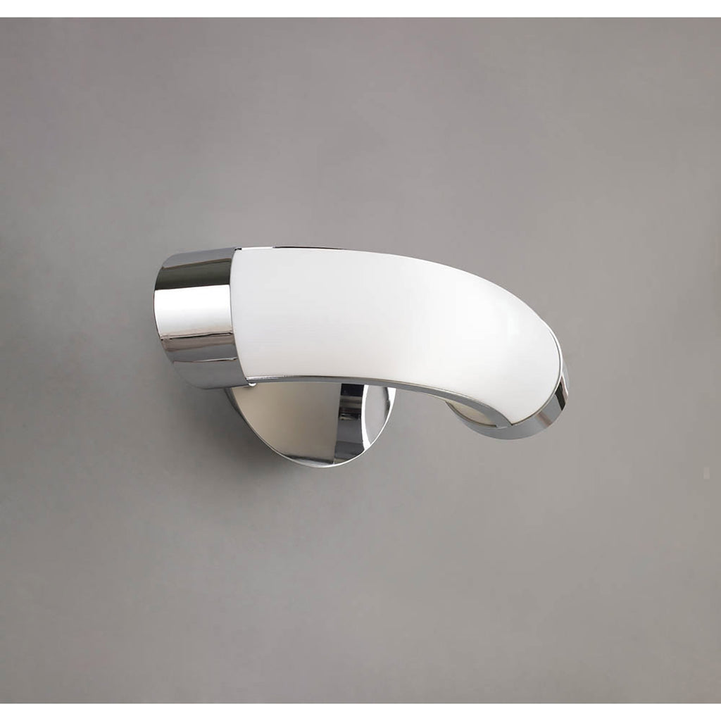 M8656/S/1 Guss Wall Lamp Switched GU10 1 Light Polished Chrome/White Acrylic