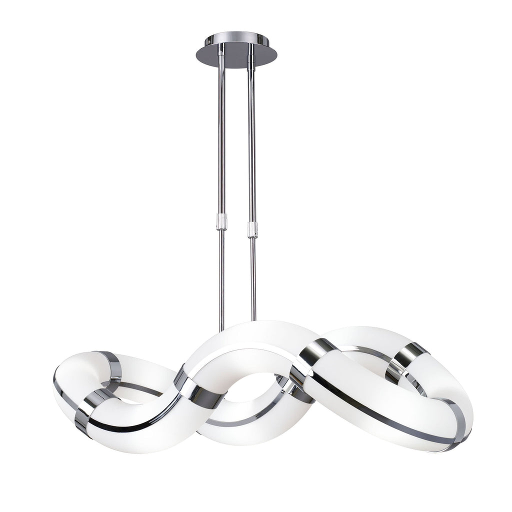 M8644/1 Guss Telescopic GU10 8 Light Oval Curved Polished Chrome/White Acrylic
