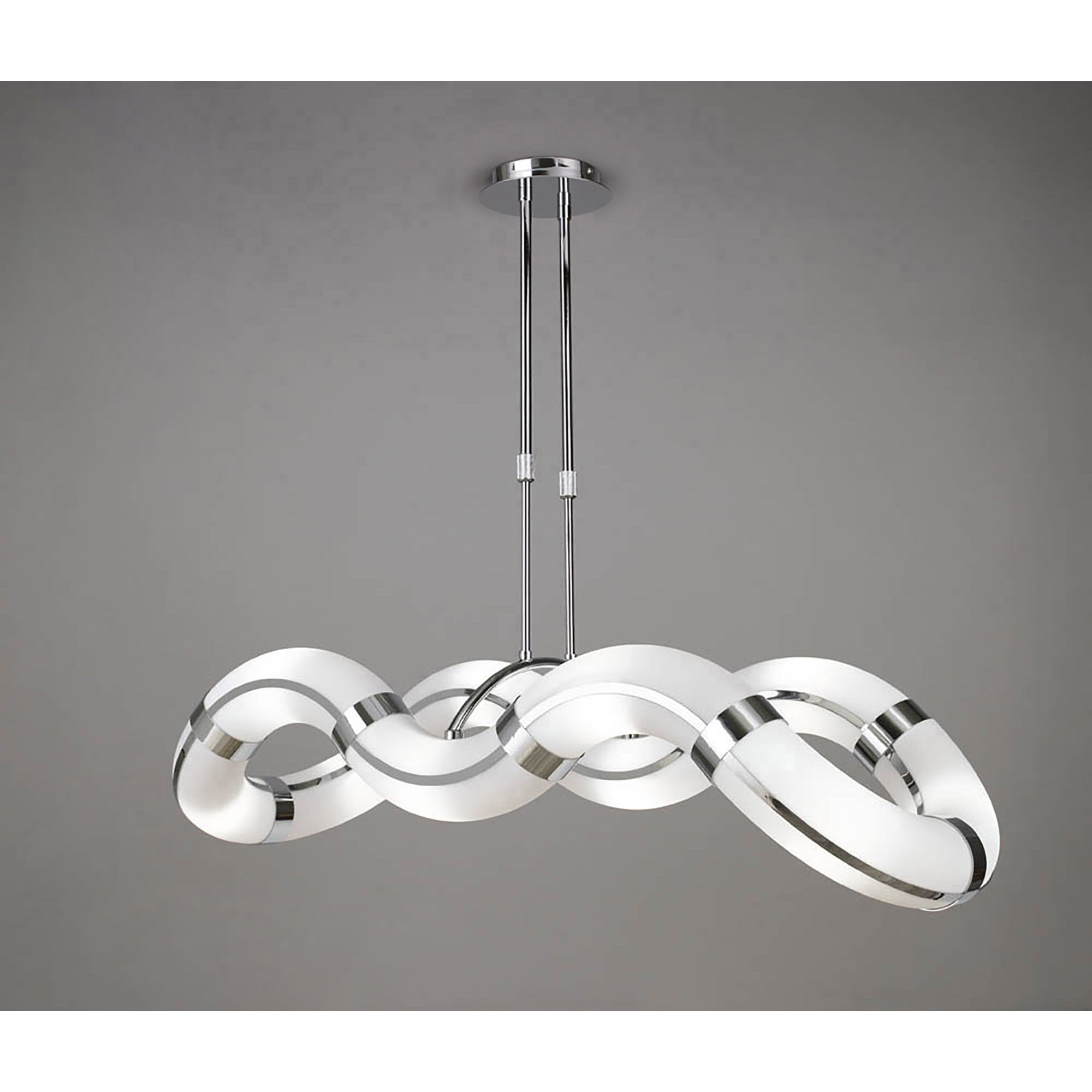 M8644/1 Guss Telescopic GU10 8 Light Oval Curved Polished Chrome/White Acrylic