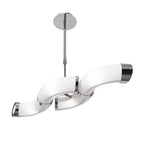 M8650/1 Guss Rectangular Pendant Convertible To Semi Flush 2 Arm GU10 4 Light Bar Polished Chrome/White Acrylic