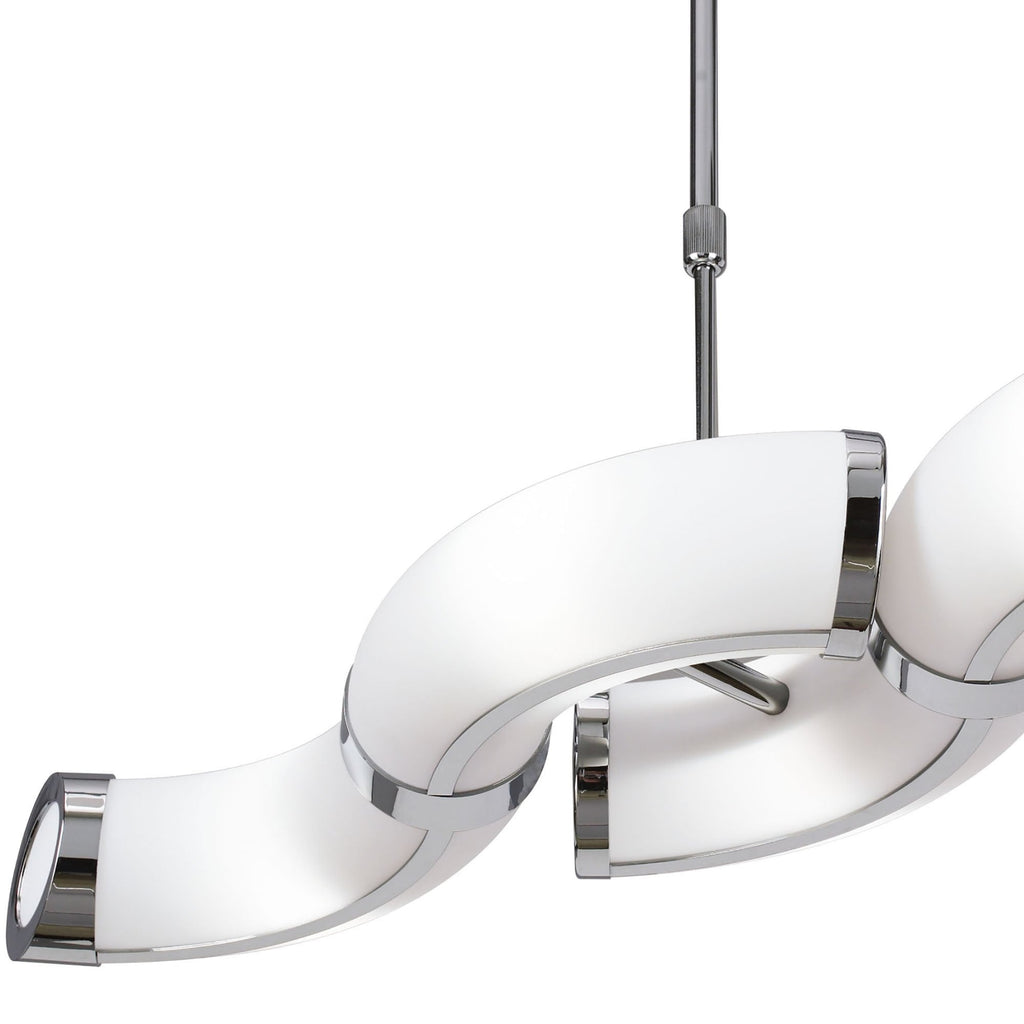 M8650/1 Guss Rectangular Pendant Convertible To Semi Flush 2 Arm GU10 4 Light Bar Polished Chrome/White Acrylic