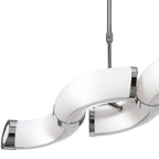 M8650/1 Guss Rectangular Pendant Convertible To Semi Flush 2 Arm GU10 4 Light Bar Polished Chrome/White Acrylic