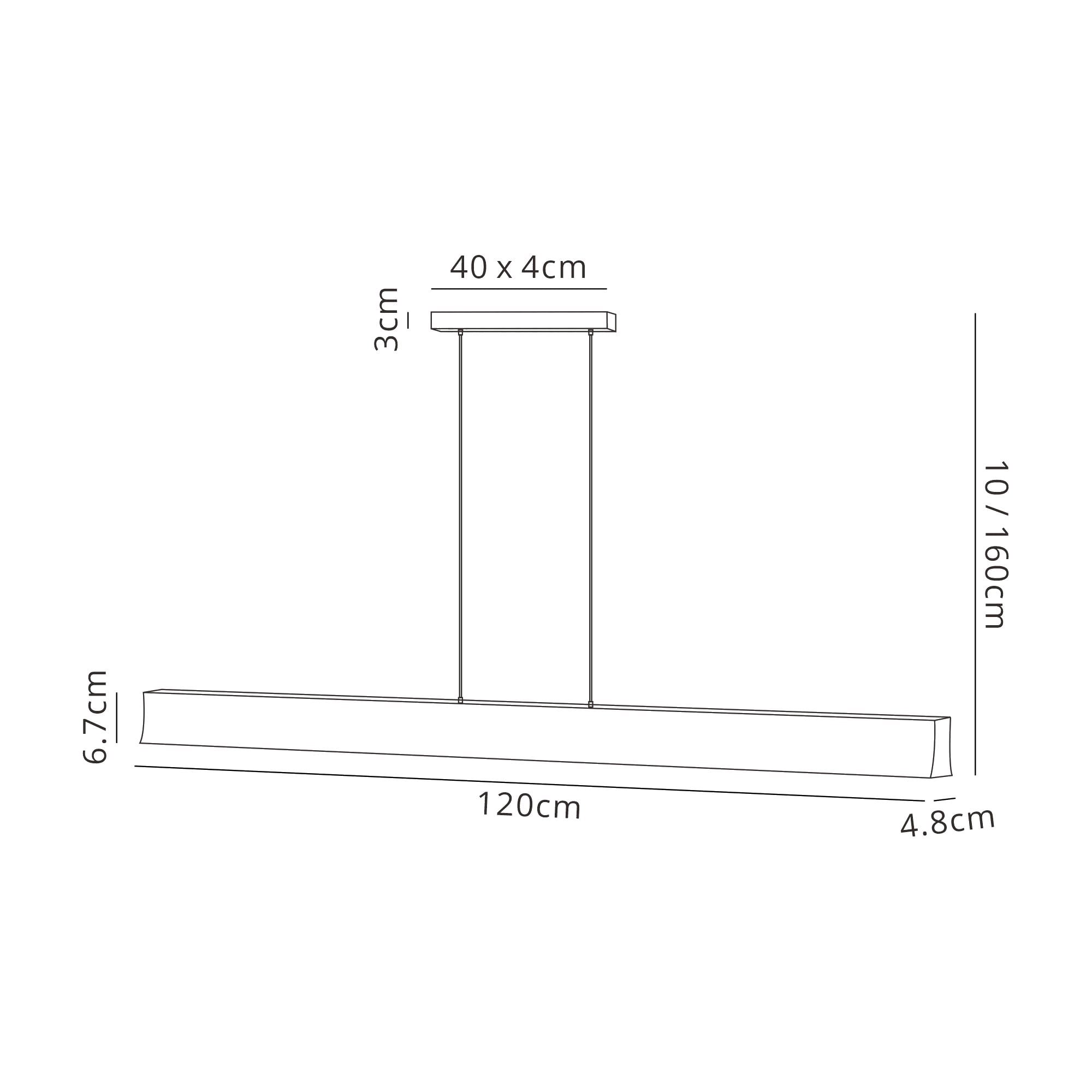 M7541 Hanok Linear Pendant 45° 38W LED White