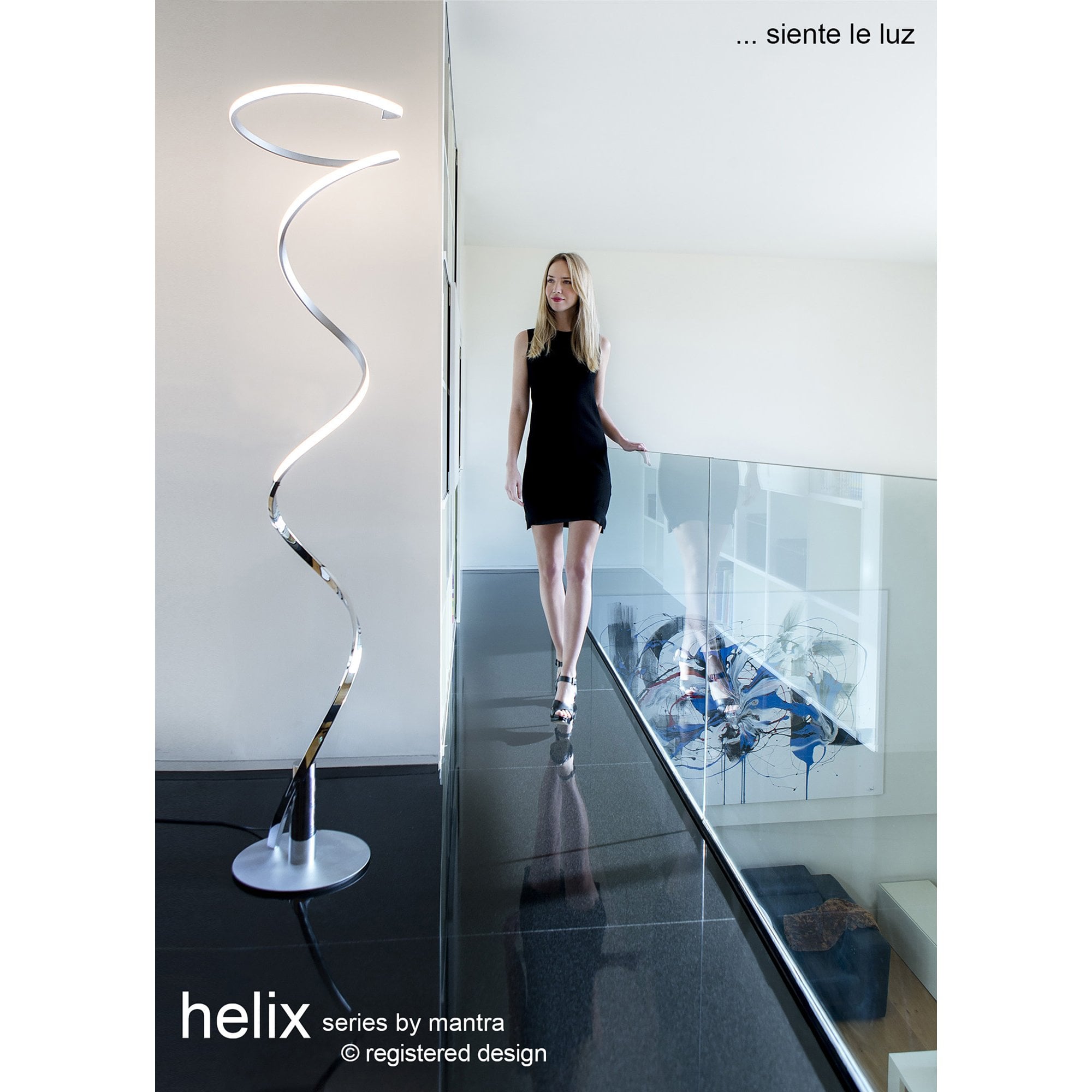 M6104 Helix Table Lamp 52cm 20W LED Black