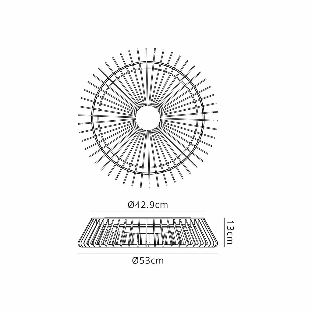 M7968 Himalaya 53cm Round Ceiling (Light Only) 56W LED Remote Control Black