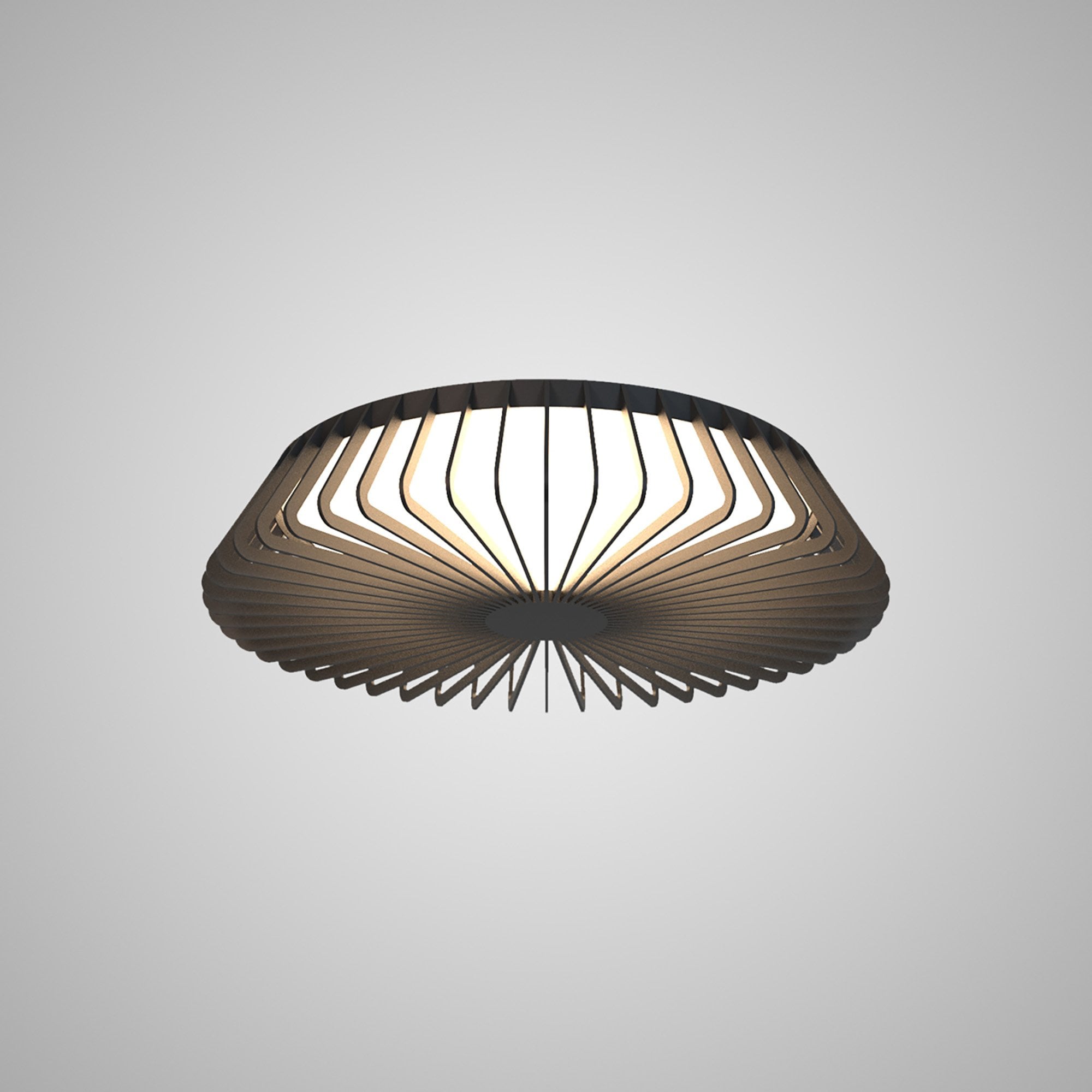 M7968 Himalaya 53cm Round Ceiling (Light Only) 56W LED Remote Control Black