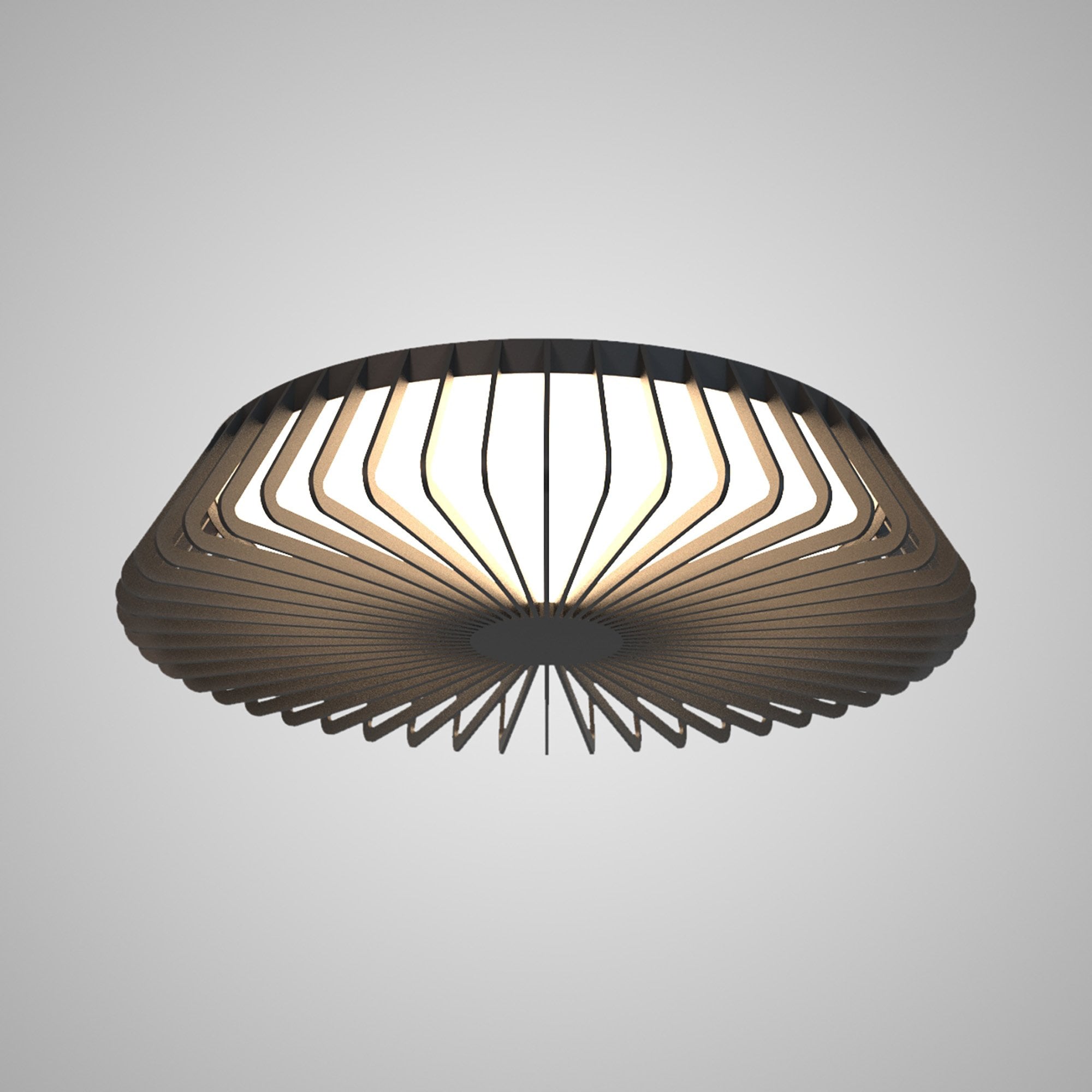 M7965 Himalaya 63cm Round Ceiling (Light Only) 80W LED Remote Control Black