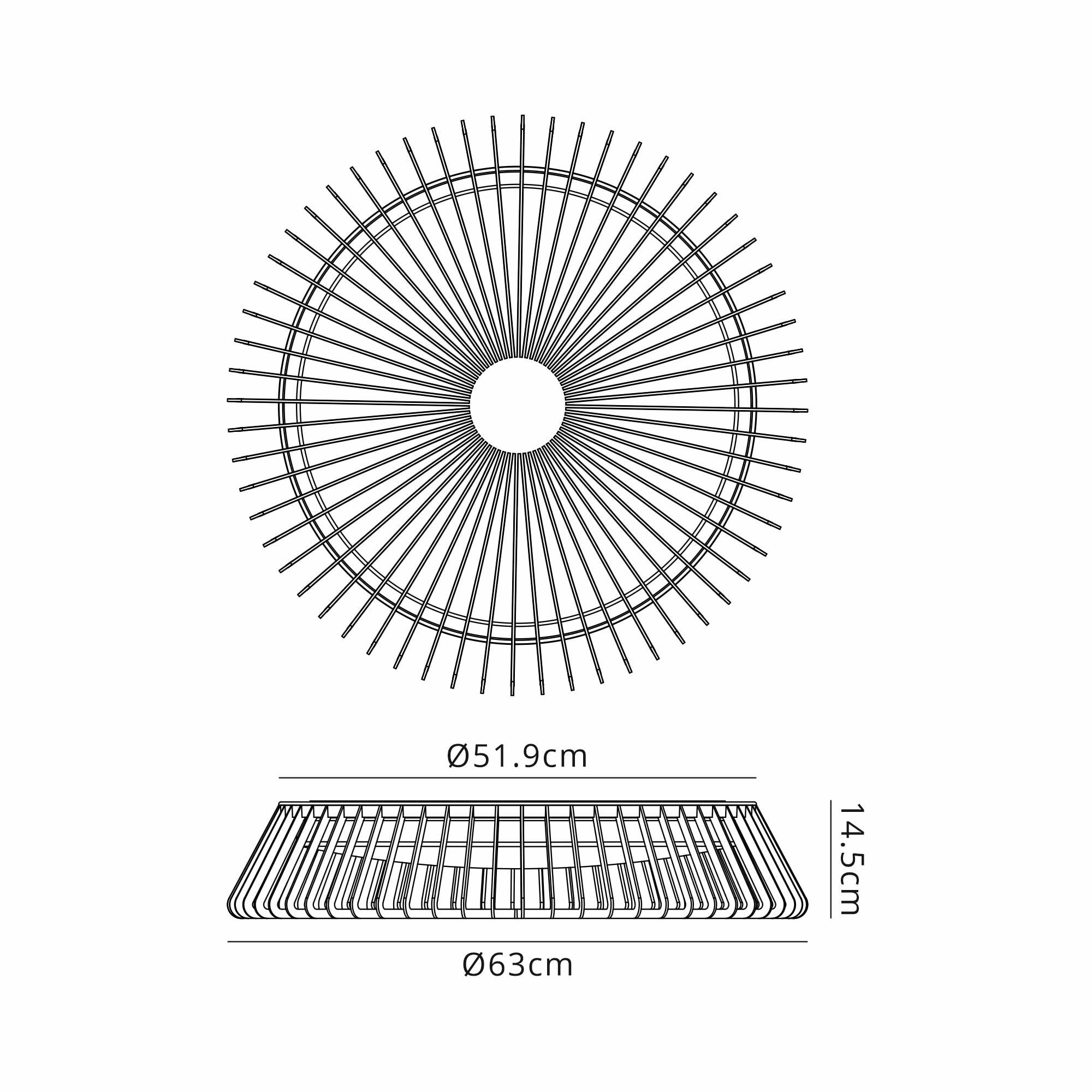 M7963 Himalaya 63cm Round Ceiling (Light Only) 80W LED Remote Control White