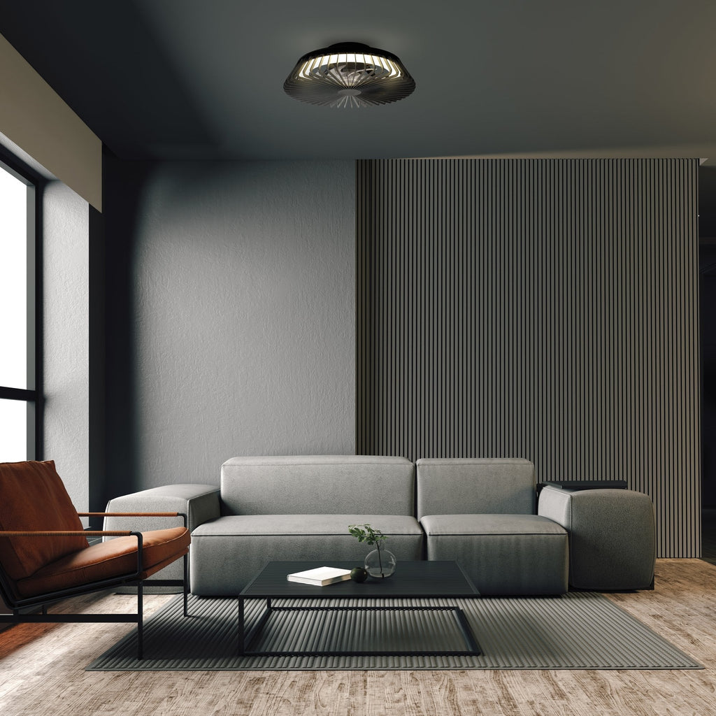 M7964 Himalaya 63cm Round Ceiling (Light Only) 80W LED Remote Control Wood