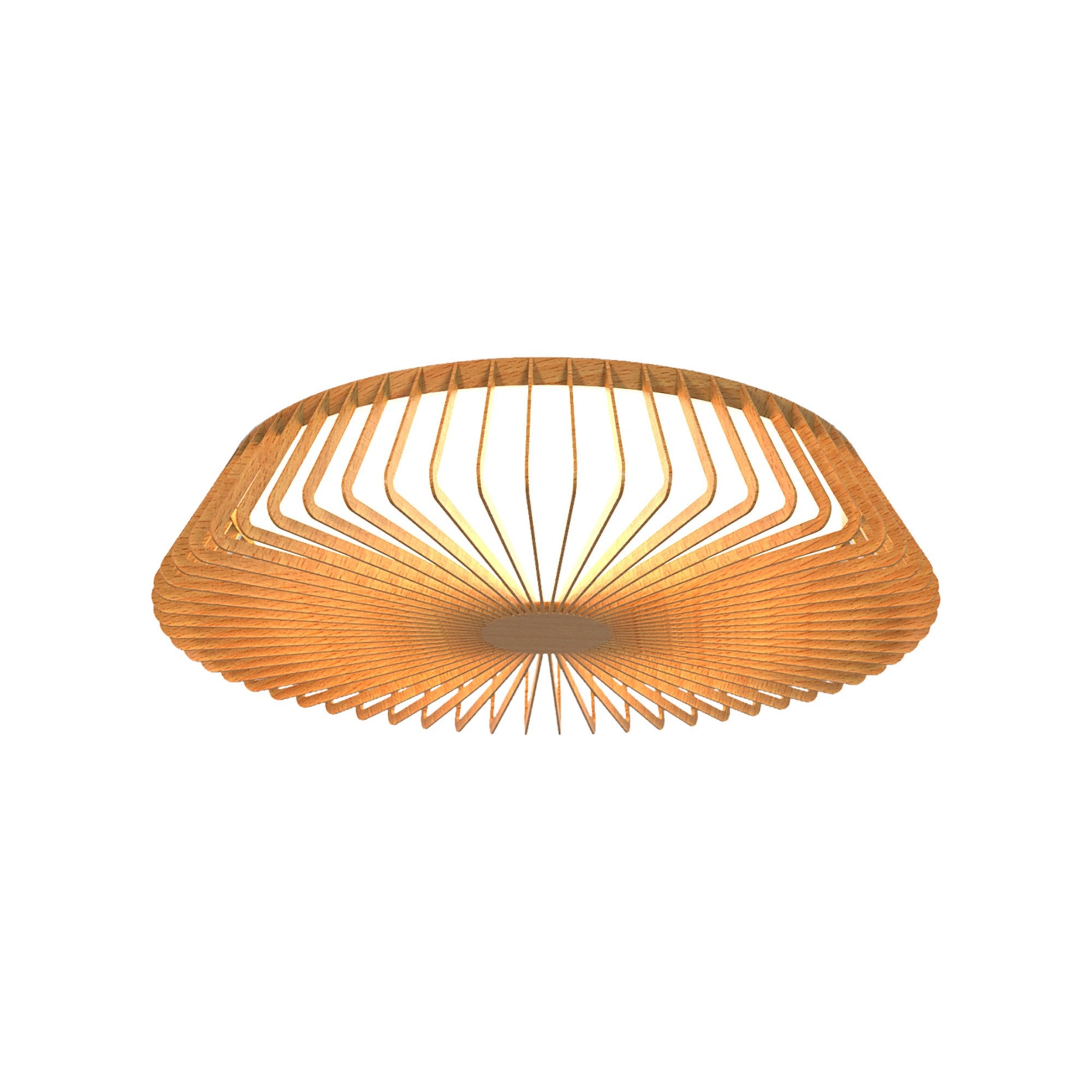 M7967 Himalaya 53cm Round Ceiling (Light Only) 56W LED Remote Control Wood