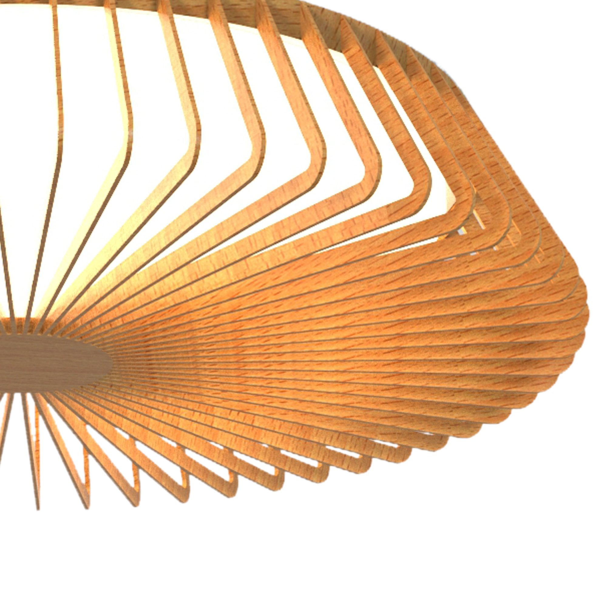 M7967 Himalaya 53cm Round Ceiling (Light Only) 56W LED Remote Control Wood