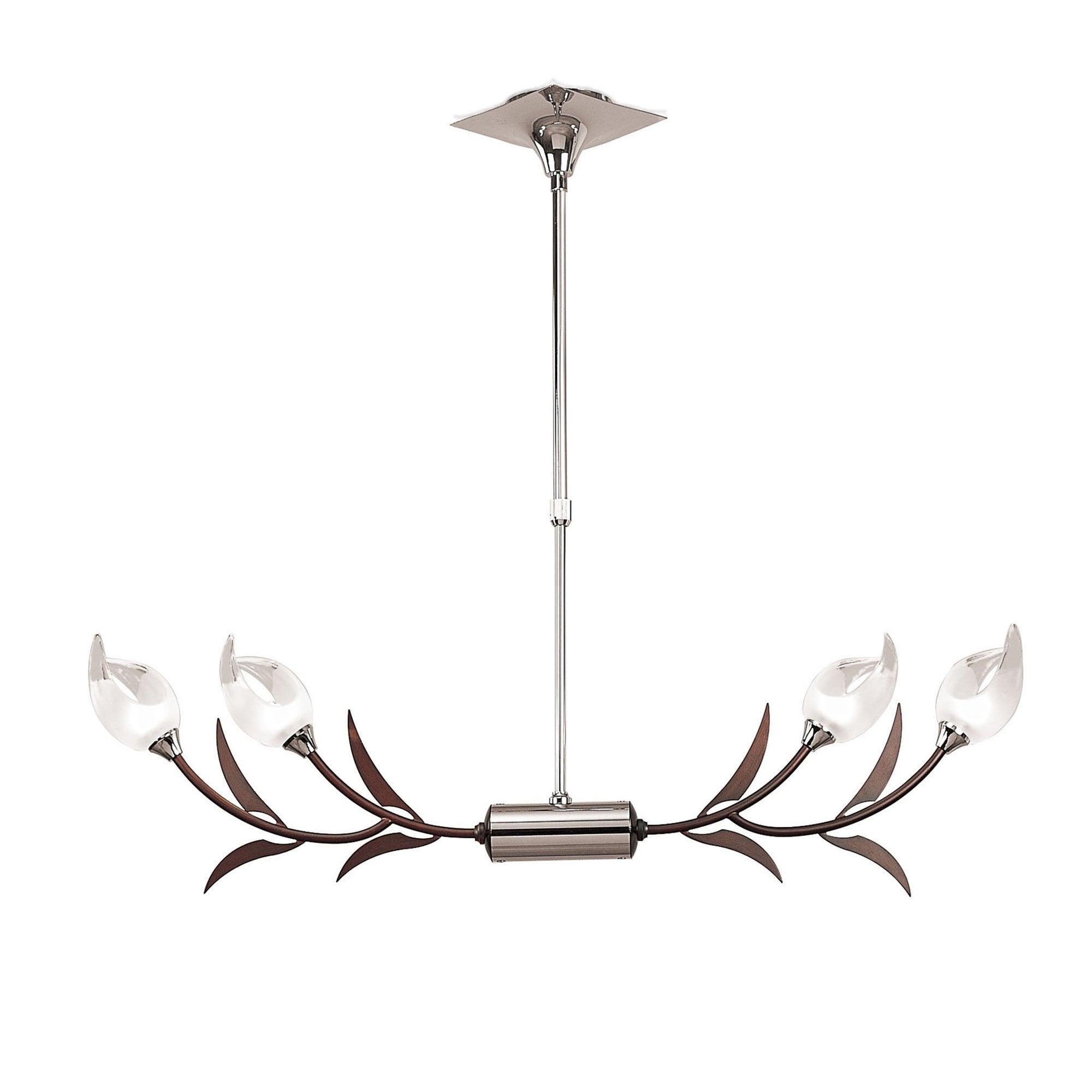M0119 Holland Telescopic Linear Pendant Line 4 Light G9 Polished Chrome Wenge