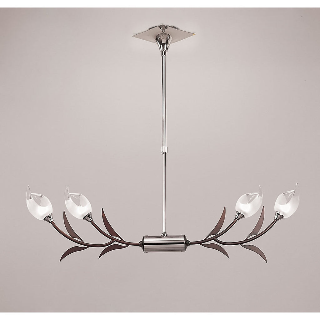 M0119 Holland Telescopic Linear Pendant Line 4 Light G9 Polished Chrome Wenge