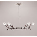 M0119 Holland Telescopic Linear Pendant Line 4 Light G9 Polished Chrome Wenge