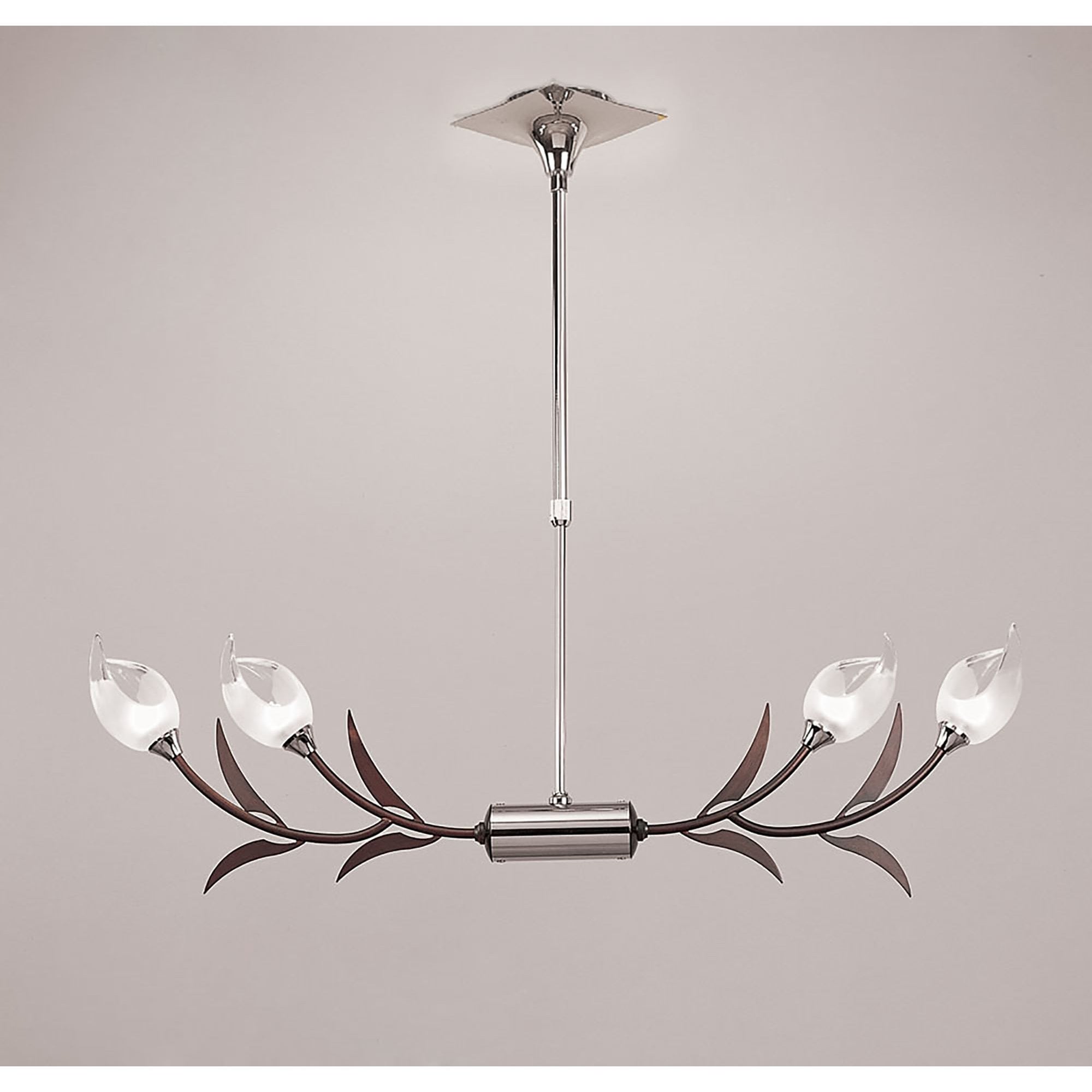M0119 Holland Telescopic Linear Pendant Line 4 Light G9 Polished Chrome Wenge