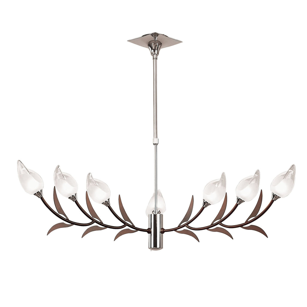 M0116 Holland Telescopic Pendant 9 Light G9 Polished Chrome/Wenge