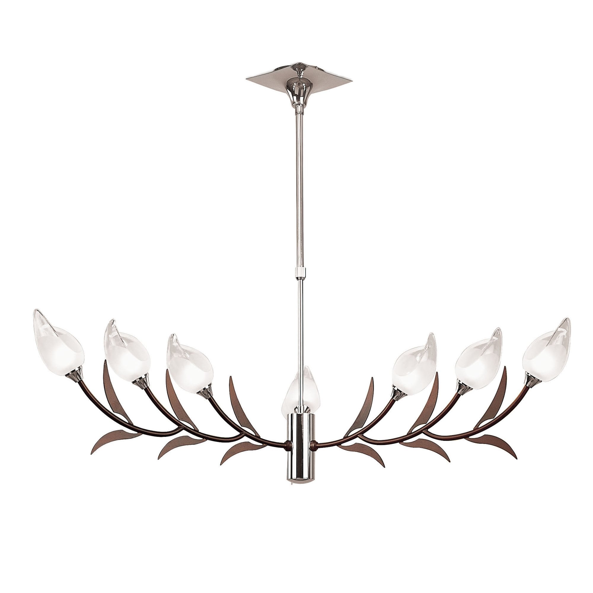 M0116 Holland Telescopic Pendant 9 Light G9 Polished Chrome/Wenge