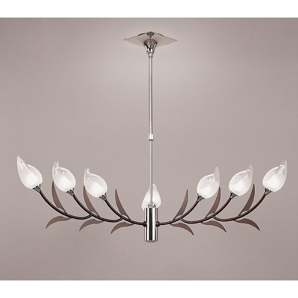 M0116 Holland Telescopic Pendant 9 Light G9 Polished Chrome/Wenge