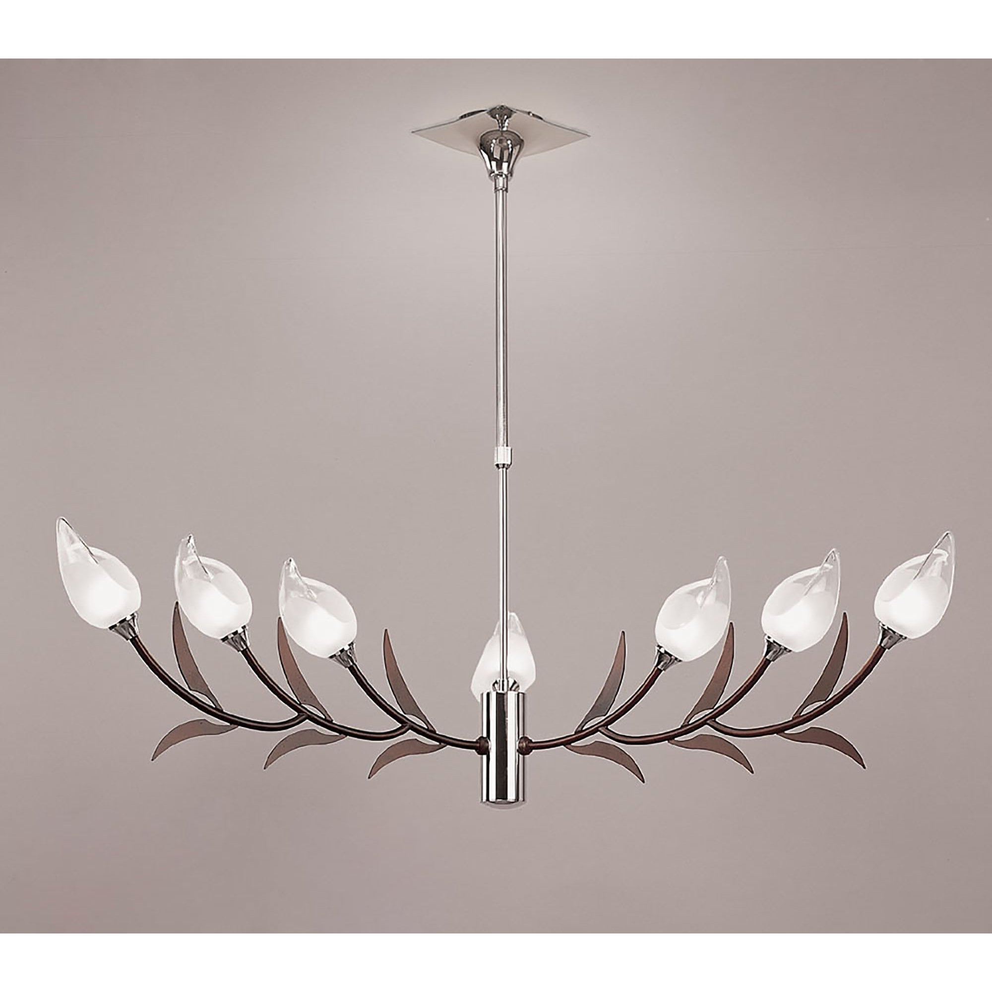 M0116 Holland Telescopic Pendant 9 Light G9 Polished Chrome/Wenge