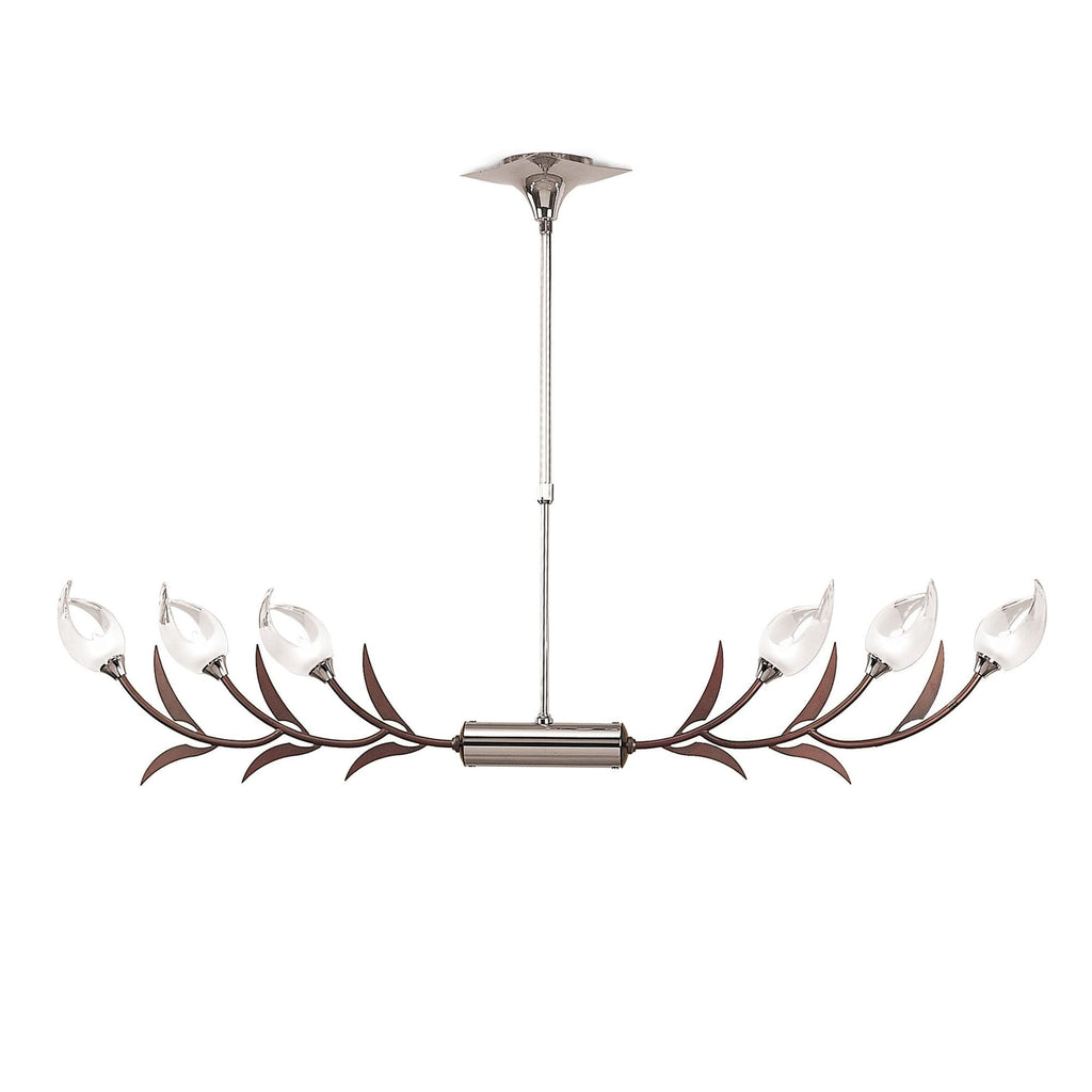 M0120 Holland Telescopic Linear Pendant Line 6 Light G9 Polished Chrome Wenge