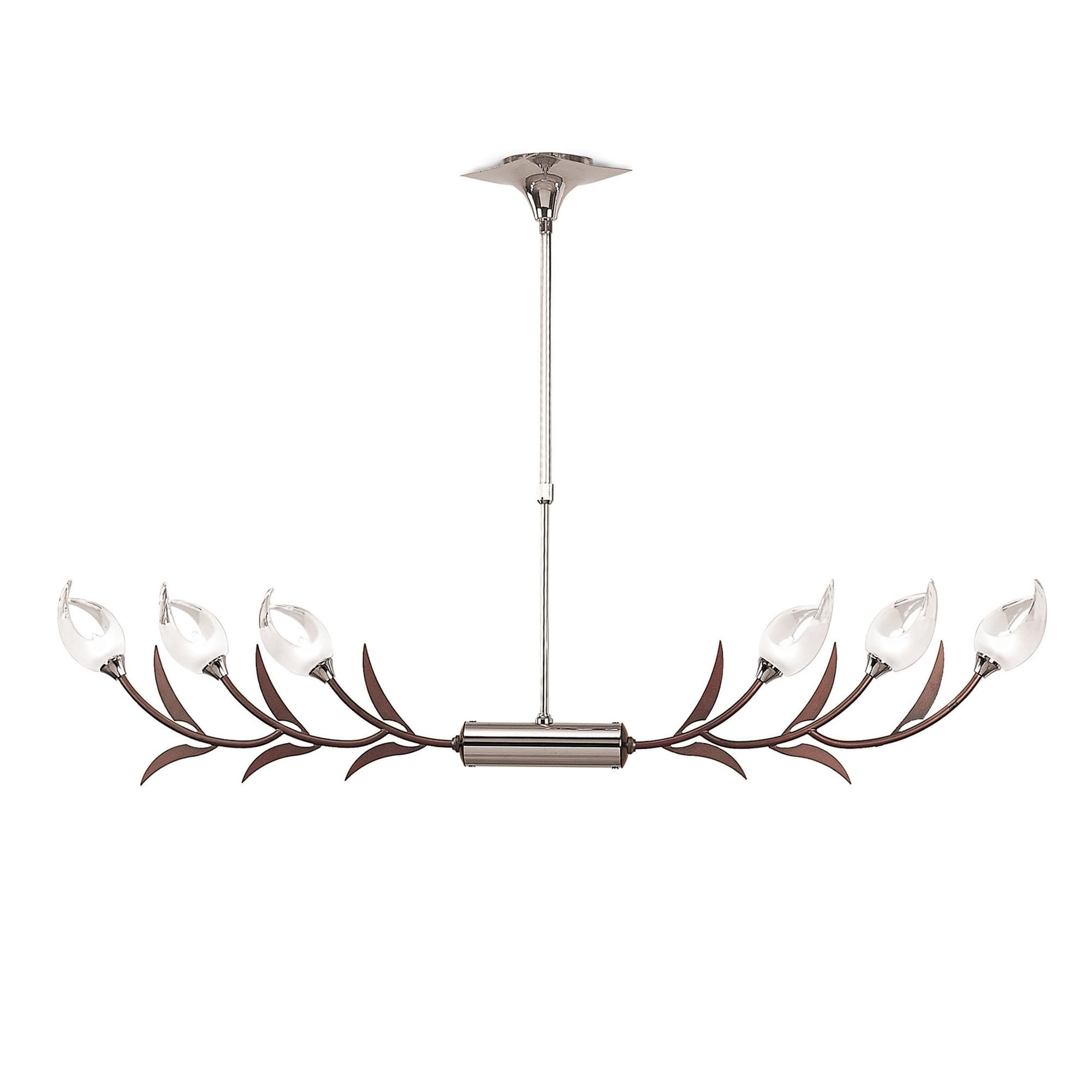 M0120 Holland Telescopic Linear Pendant Line 6 Light G9 Polished Chrome Wenge