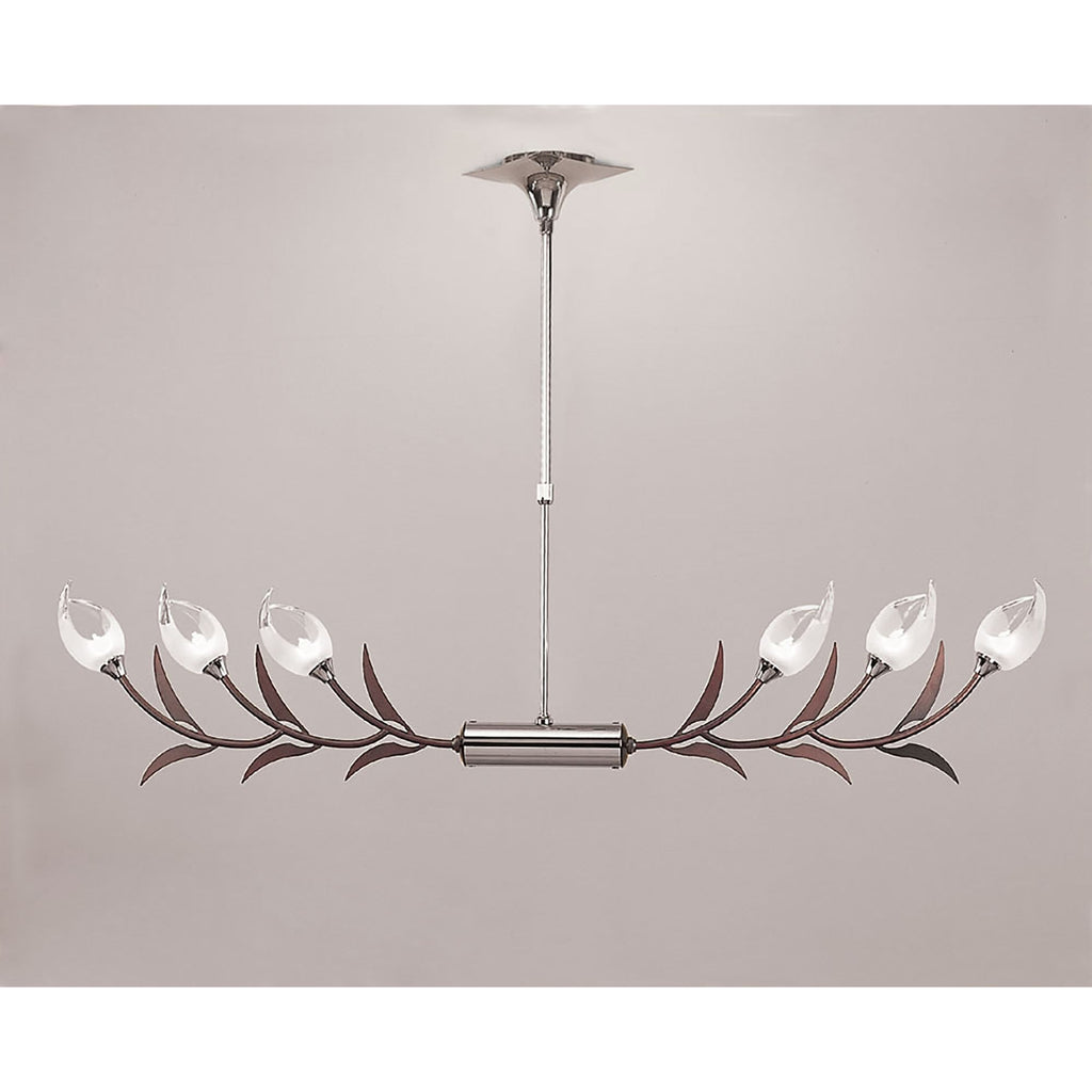 M0120 Holland Telescopic Linear Pendant Line 6 Light G9 Polished Chrome Wenge