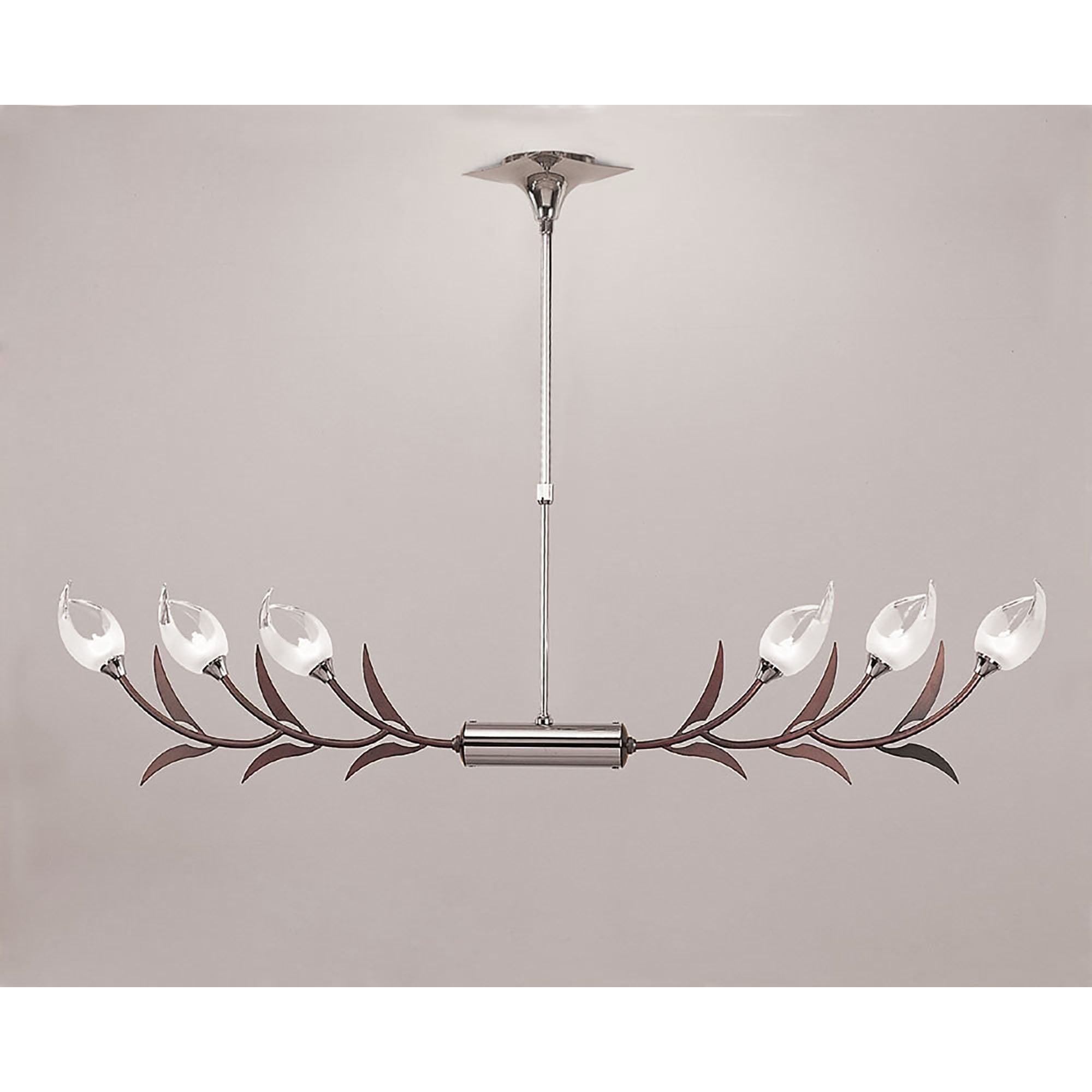 M0120 Holland Telescopic Linear Pendant Line 6 Light G9 Polished Chrome Wenge
