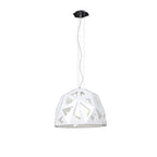 M3730 Facette Pendant 1 Light E27 Gloss White/Polished Chrome