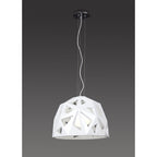 M3730 Facette Pendant 1 Light E27 Gloss White/Polished Chrome