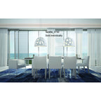 M3730 Facette Pendant 1 Light E27 Gloss White/Polished Chrome