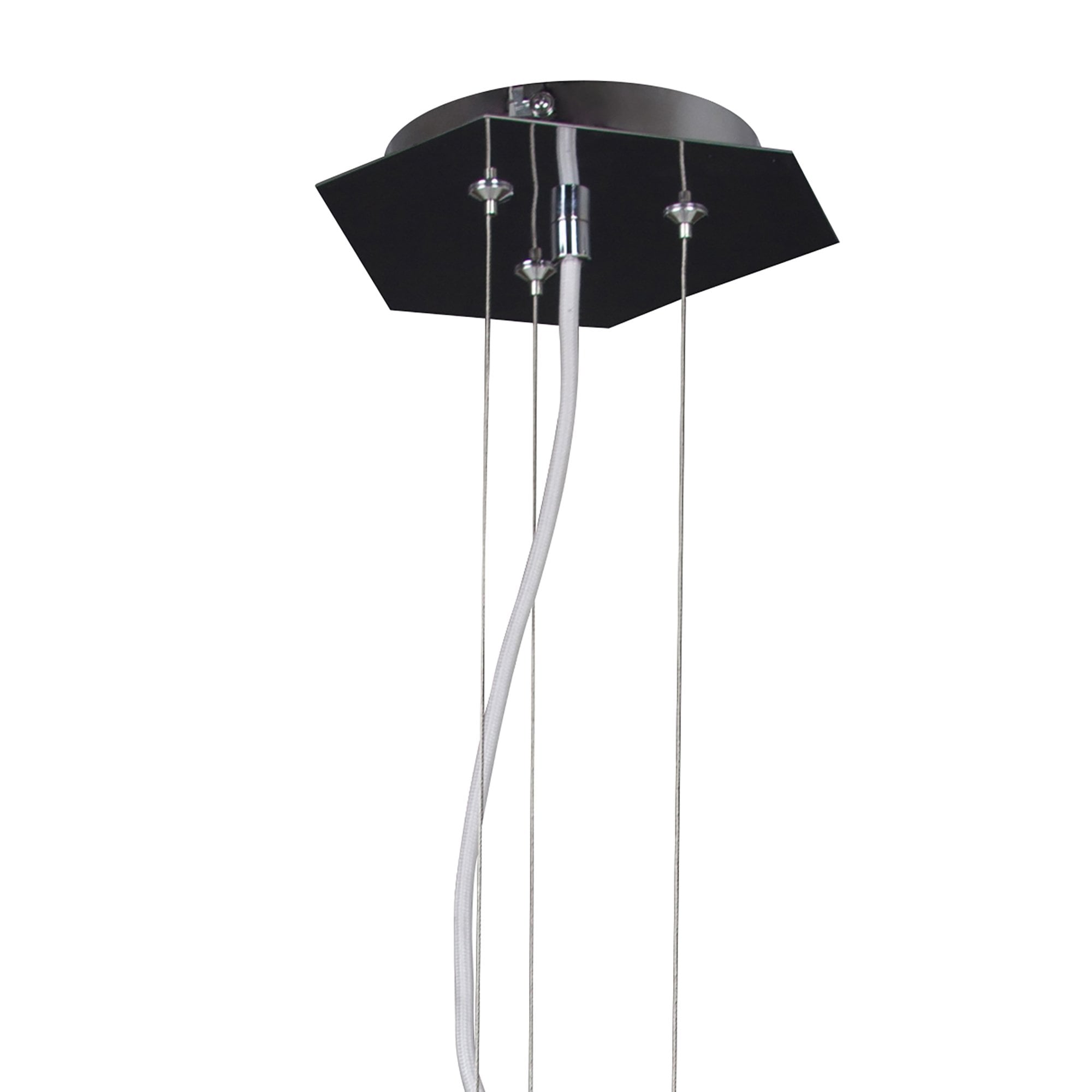 M3730 Facette Pendant 1 Light E27 Gloss White/Polished Chrome