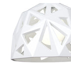 M3730 Facette Pendant 1 Light E27 Gloss White/Polished Chrome