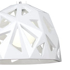 M3730 Facette Pendant 1 Light E27 Gloss White/Polished Chrome