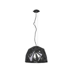 M3732 Facette Pendant 1 Light E27 Gloss Black/Polished Chrome
