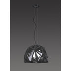 M3732 Facette Pendant 1 Light E27 Gloss Black/Polished Chrome