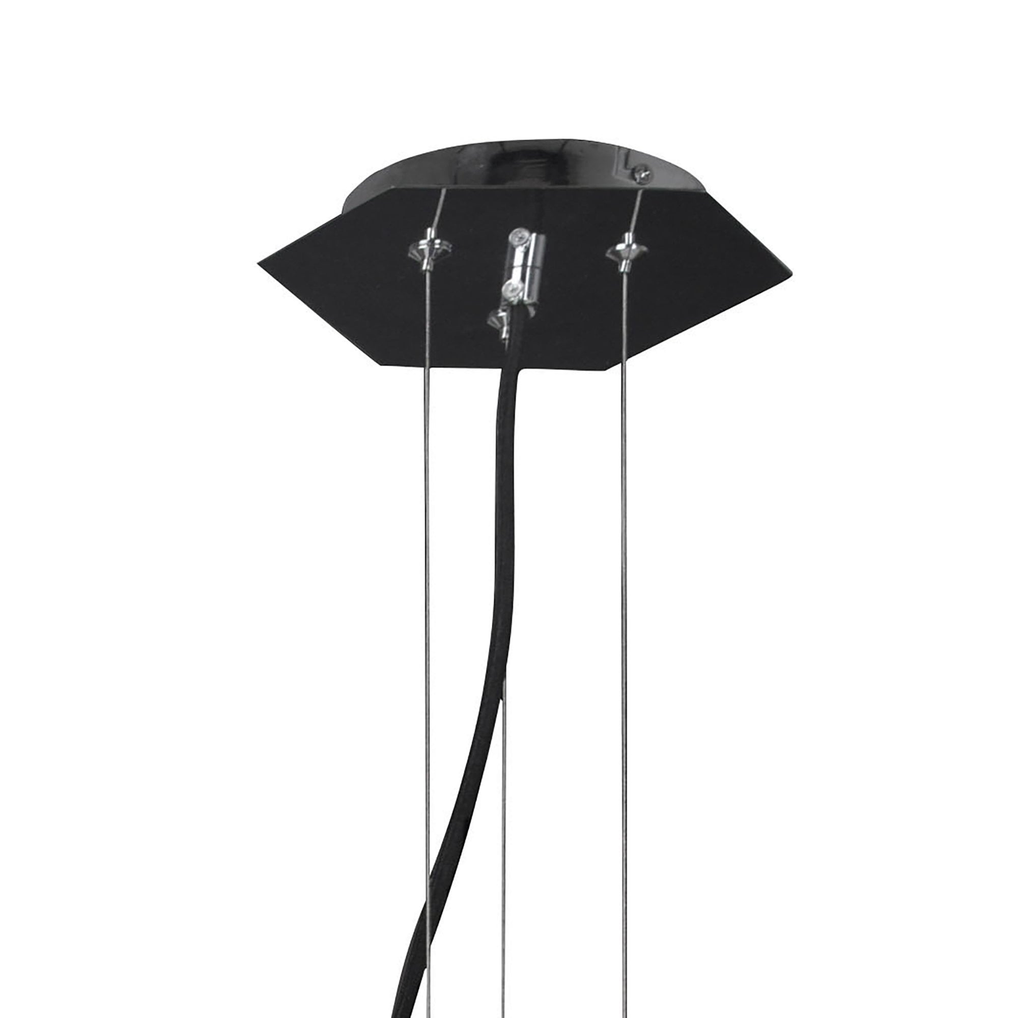 M3732 Facette Pendant 1 Light E27 Gloss Black/Polished Chrome