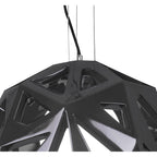M3732 Facette Pendant 1 Light E27 Gloss Black/Polished Chrome