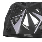 M3732 Facette Pendant 1 Light E27 Gloss Black/Polished Chrome