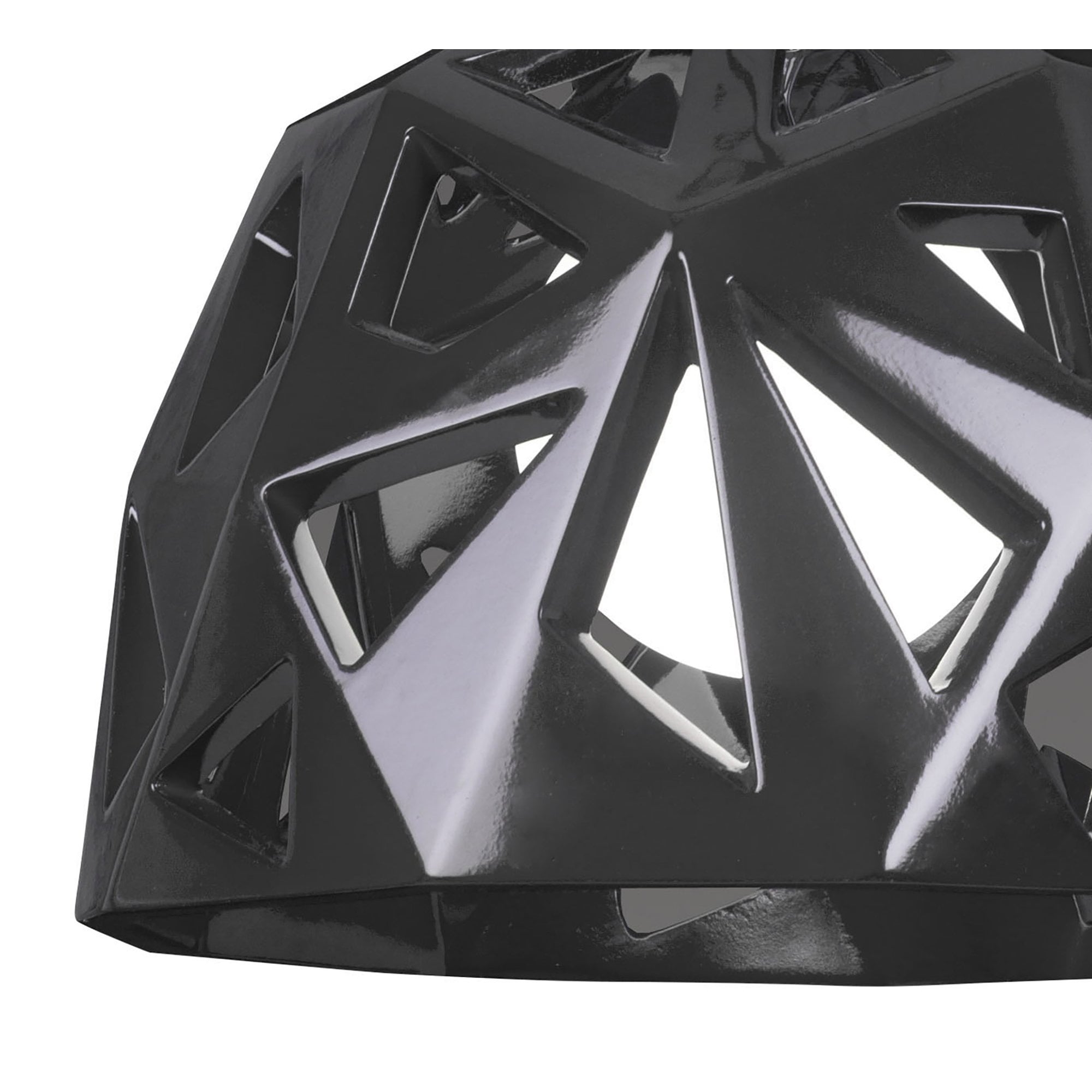 M3732 Facette Pendant 1 Light E27 Gloss Black/Polished Chrome