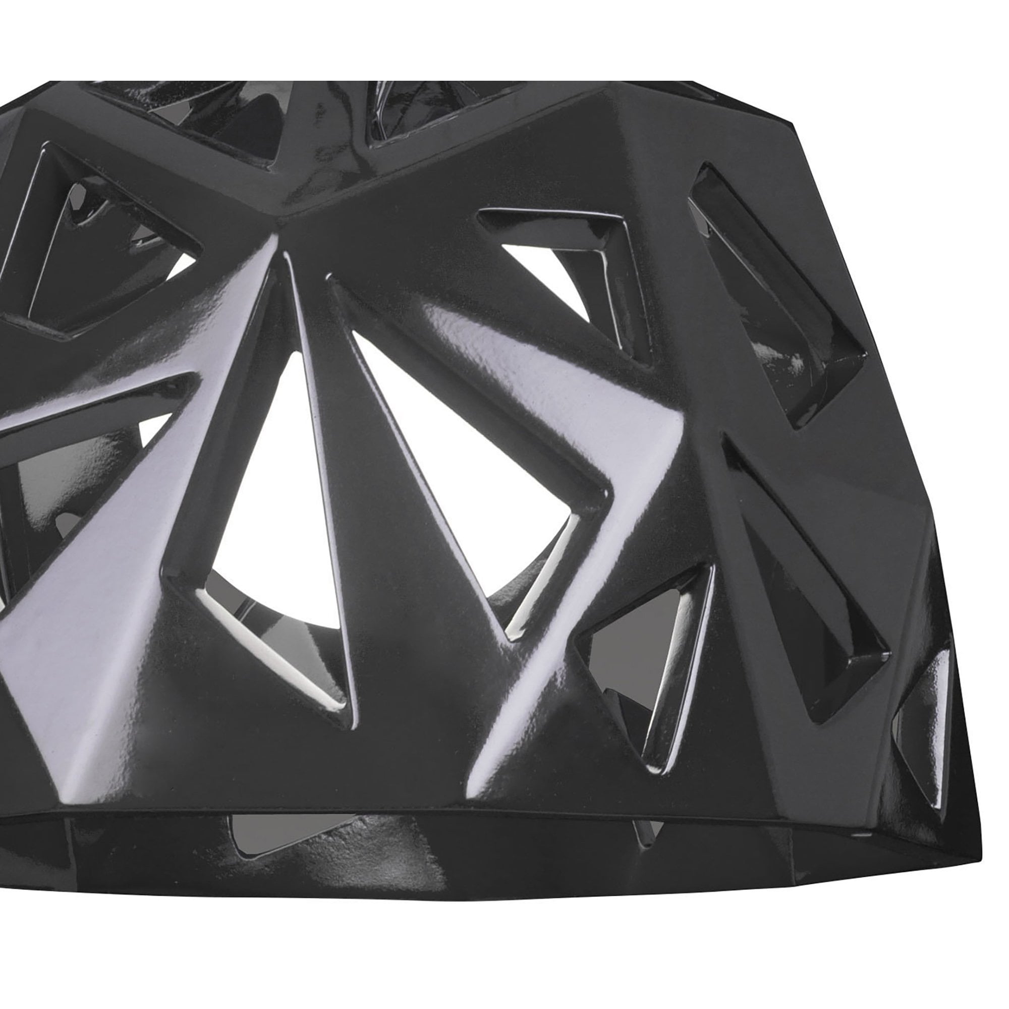 M3732 Facette Pendant 1 Light E27 Gloss Black/Polished Chrome