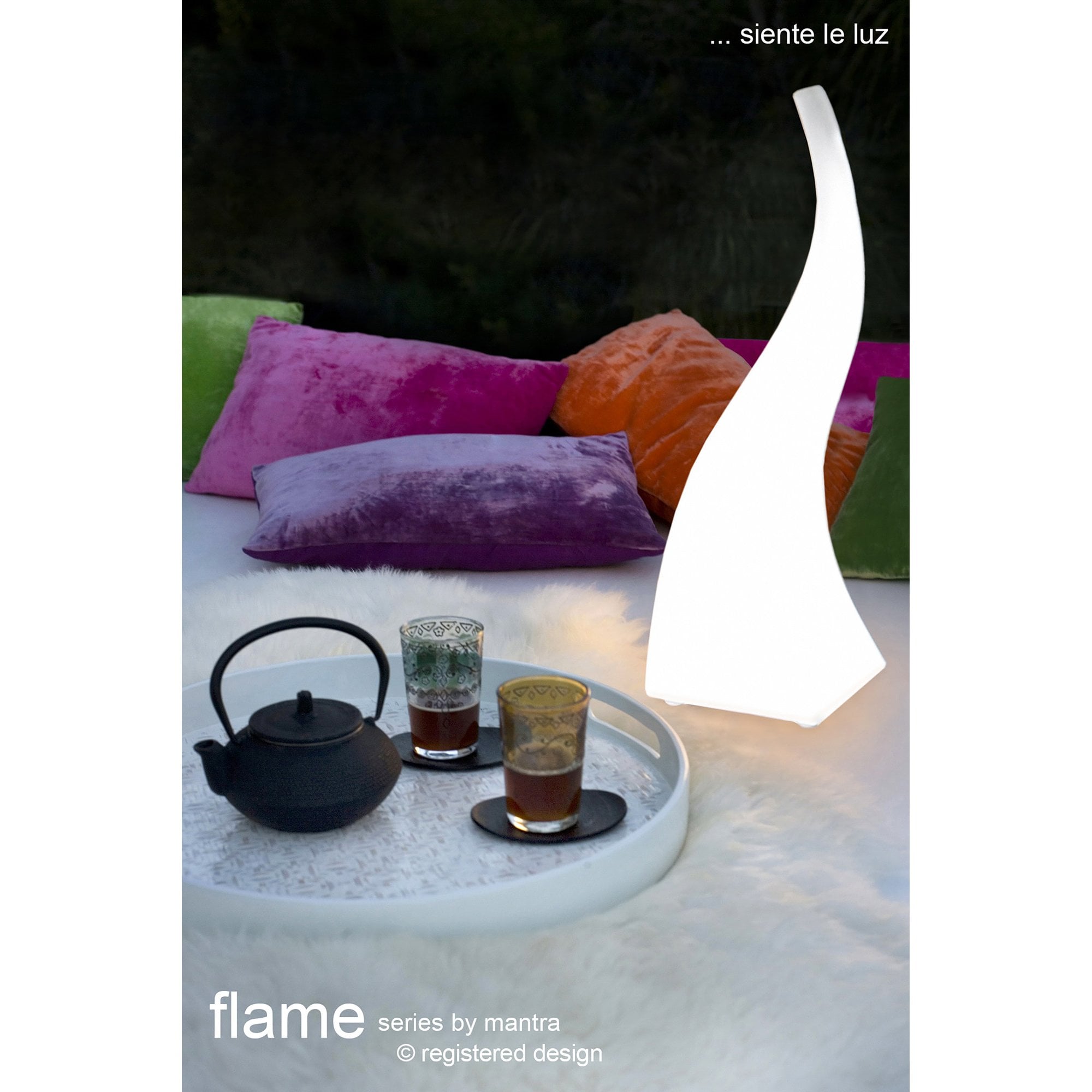 M1324 Flame Table Lamp 1 Light E27 Small Outdoor Opal White