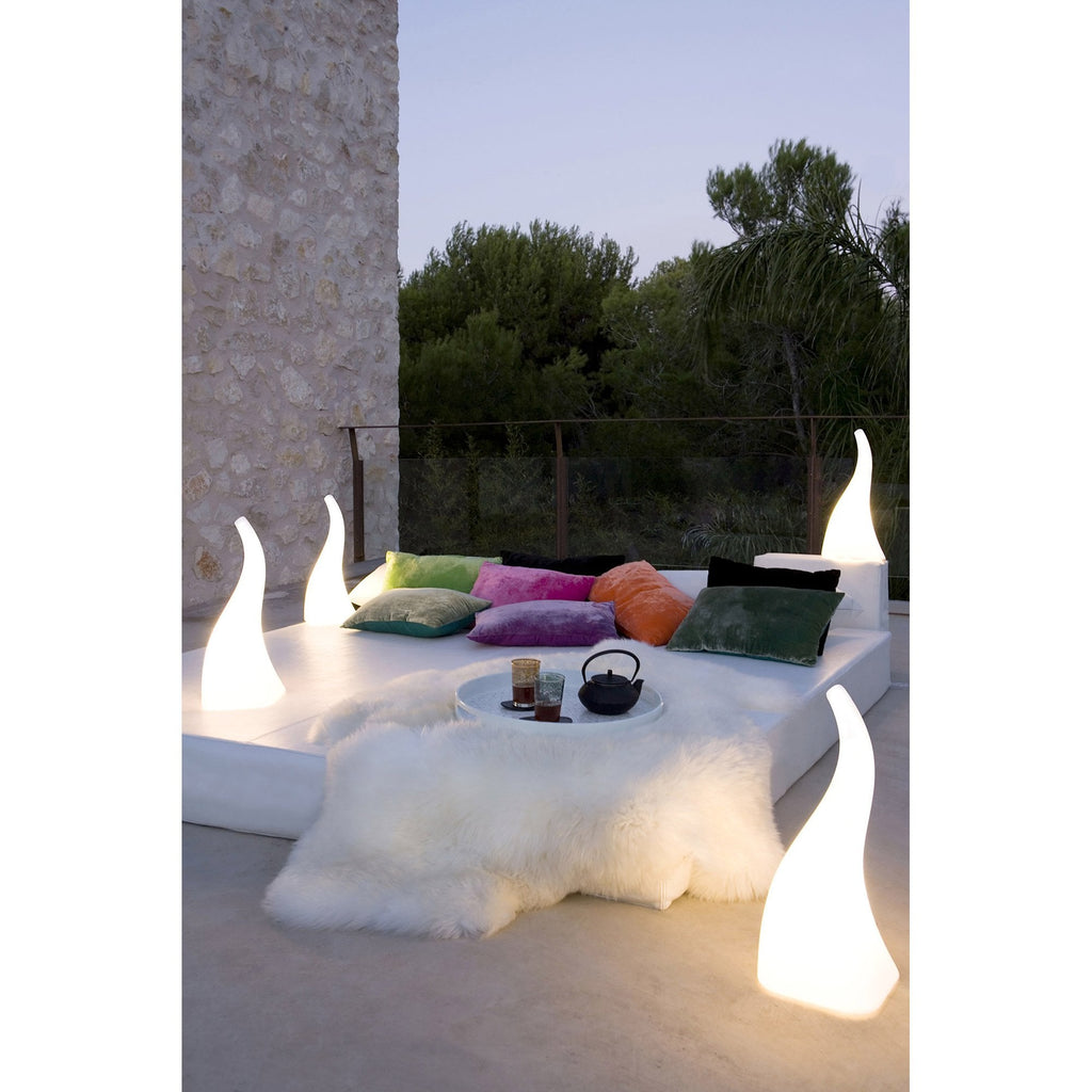 M1327 Flame Table Lamp 1 Light E27 Large Indoor Opal White