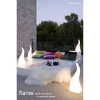 M1327 Flame Table Lamp 1 Light E27 Large Indoor Opal White